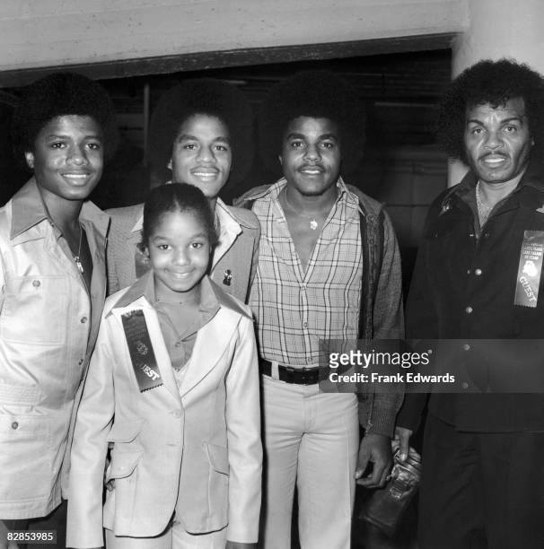 Members of the Jackson Family pose together at the Annual Television Parade of Stars in Los Angeles, California, November 1977. Left to right: Randy,...