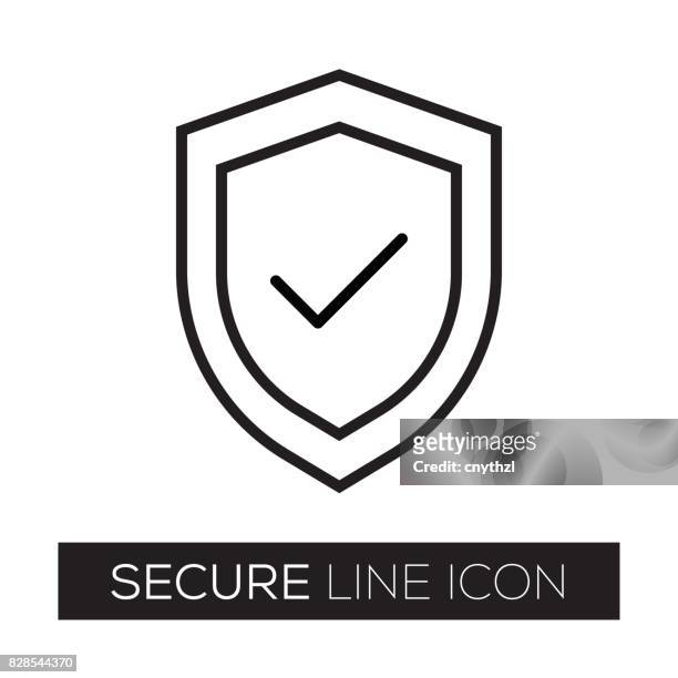 secure line icon - shielding stock illustrations