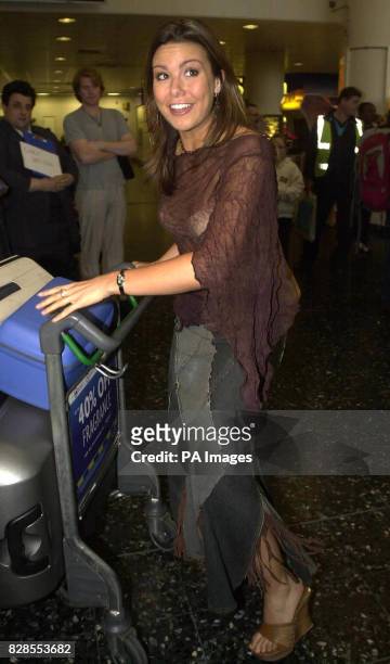 Miss England, Daniella Luan arriving at Gatwick Airport in London as she and the other Miss World contestants flew back from Nigeria after civil...
