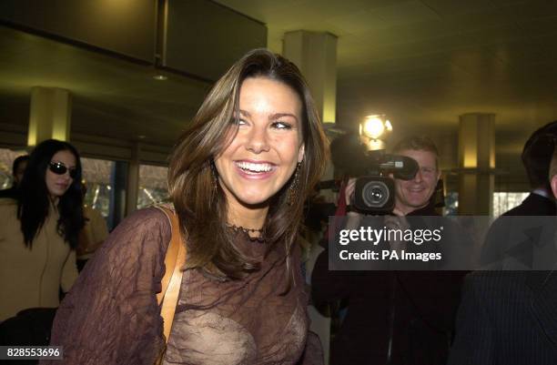 Miss England, Daniella Luan arriving at Gatwick Airport in London as she and the other Miss World contestants flew back from Nigeria after civil...