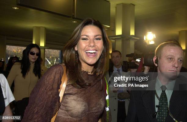 Miss England, Daniella Luan arriving at Gatwick Airport in London as she and the other Miss World contestants flew back from Nigeria after civil...