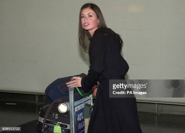 Miss Scotland, Paula Murphy, arriving at Gatwick Airport in London as she and the other Miss World contestants flew back from Nigeria after civil...