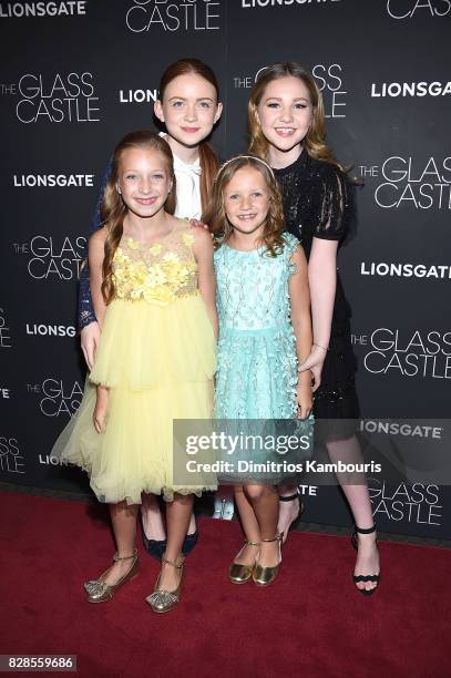 Olivia Kate Rice, Sadie Sink, Chandler Head and Ella Anderson attend "The Glass Castle" New York Screening at SVA Theatre on August 9, 2017 in New...