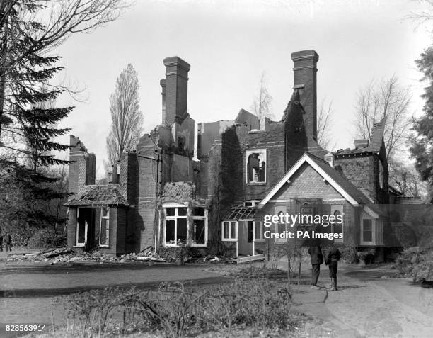 Lady White's house, Englefield Green, burned by Suffragettes.