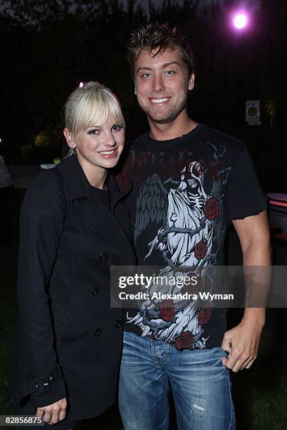 Anna Faris and Lance Bass at The Lollipop Theater Network's Game Day 2009 Sneak Peek Event held at The Home of Janet Crown on September 16, 2008 in...