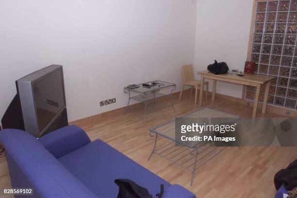 Sitting room of a flat in the Panoramic apartment development in Bristol where the Prime Minister's wife Cherie Blair bought two flats recently with...