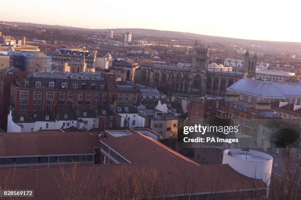 View of Bristol Cathedral from a flat in the Panoramic apartment development in Bristol where the Prime Minister's wife Cherie Blair bought two flats...