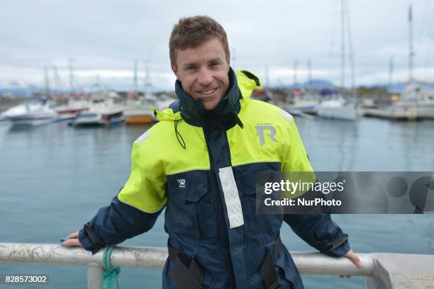 An Italian cyclist Damiano Cunego riding for the NippoVini Fantini team during a Top Riders media fishing trip on the eve of the opening stage of the...