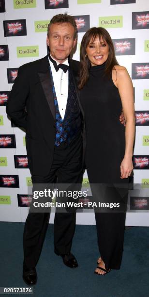 Actor Anthony Head and TV presenter Carol Vorderman backstage during the British Comedy Awards 2002 at London Weekend Television Studios in London....