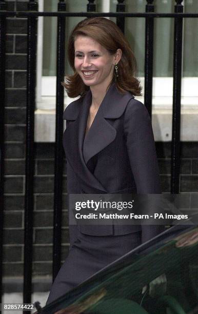 Mrs. Assad Syrian First Lady, Asma Al-Assad, arrives at 10 Downing Street in ...