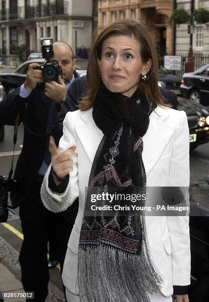 Asma Assad, the wife of the Syrian President Assad, arrives at her old school, Queens College, in central London, where she met her old teachers and...