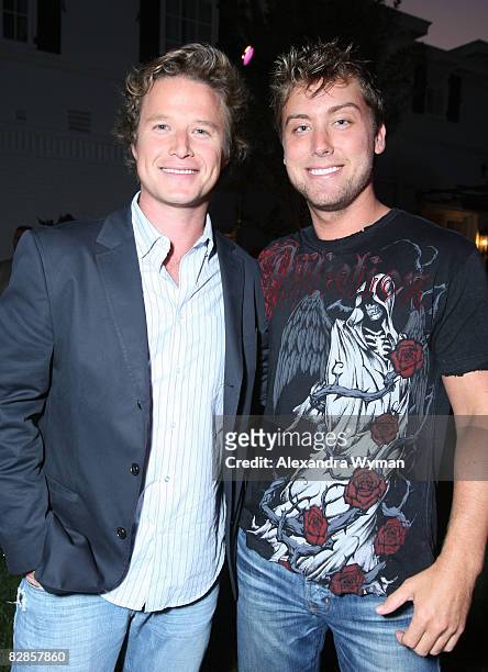 Billy Bush and Lance Bass at The Lollipop Theater Network's Game Day 2009 Sneak Peek Event held at The Home of Janet Crown on September 16, 2008 in...