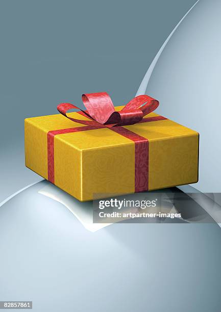 stockillustraties, clipart, cartoons en iconen met yellow parcel - birthday present