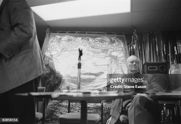 Socialist politician Tony Benn at the Grimethorpe Pit Camp march and rally in South Yorkshire, 13th February 1993.