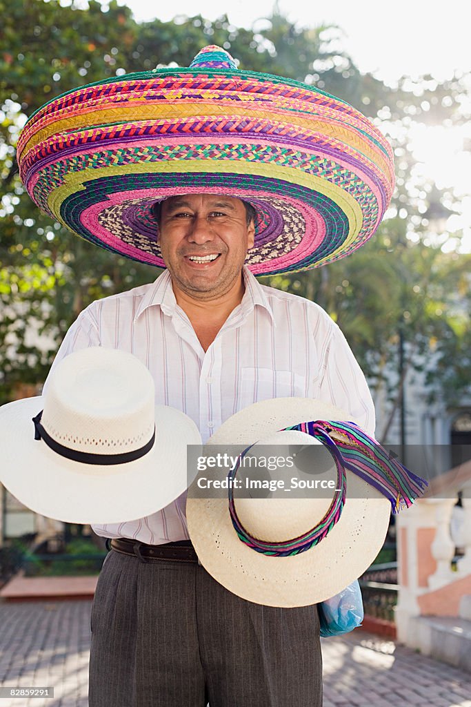 Uomo vendita di cappelli messicano
