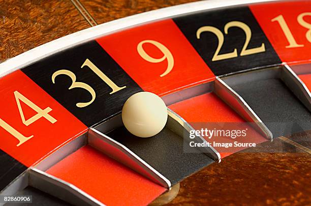 roulette wheel and ball - roulette stock pictures, royalty-free photos & images