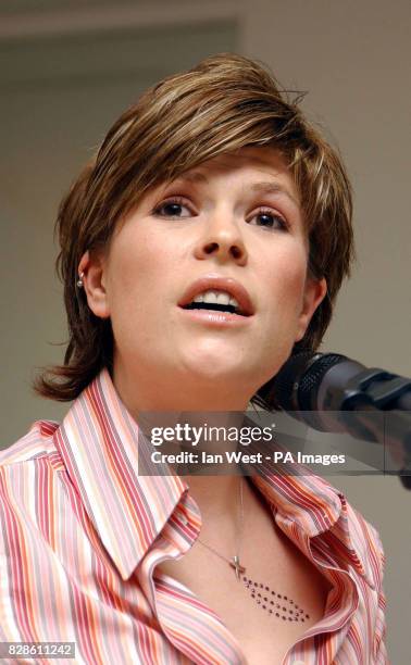 Emma B at the Lipstick on your Collar auction for the Haven Trust at The Avenue, St James's Street in London where white 'Thomas Pink' shirts have...