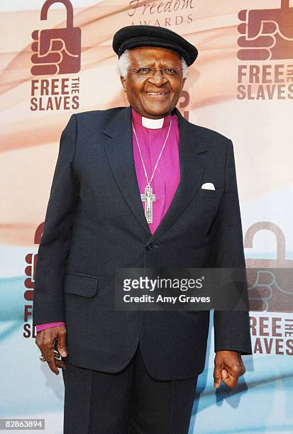 Archbishop Desmond Tutu attends the 2008 Freedom Awards at USC's Bovard Auditorium on September 15, 2008 in Los Angeles, California..