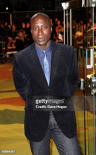 Fashion designer Ozwald Boateng attends the UK premiere of 'Tropic Thunder' at the Odeon cinema, Leicester Square on September 16, 2008 in London,...