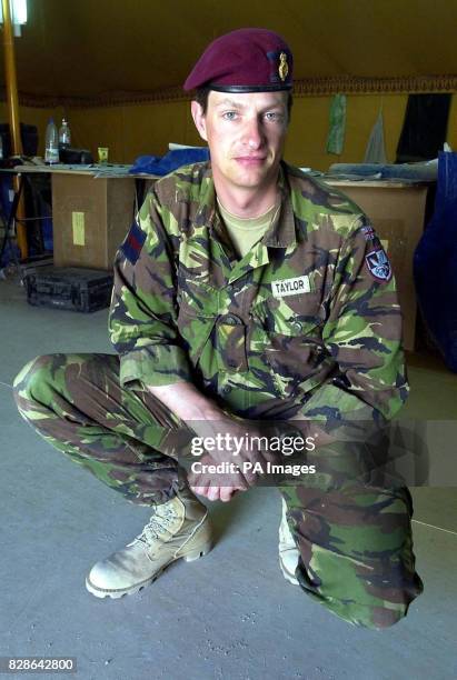 Richard Taylor, aged 33, the squadron leader of the 110 men of the Household Cavalry's D Squadron at his base in Kuwait . He was commissioned in 1993...