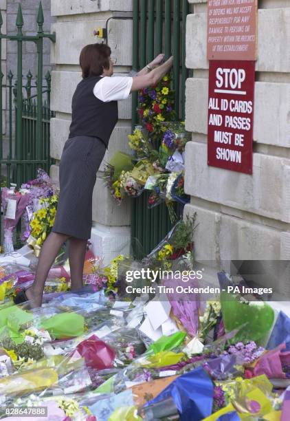 Fresh bouquets of flowers at the Plymouth headquarters of 3 Commando brigade, which lost eight servicemen in a helicopter crash on Friday night.One...