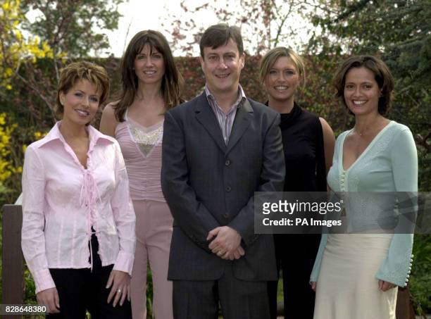 Stephen Tompkinson, flanked by Natasha Kaplinsky, Stacey Young, Tina Hobley and Amanda Stretton, during a photocall in London, to host the Tommy's...