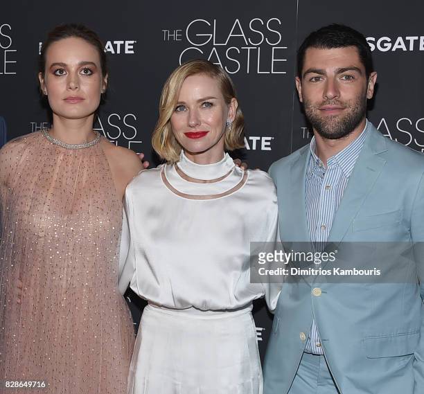 Brie Larson, Naomi Watts and Max Greenfield attend the 'The Glass Castle' New York Screening at SVA Theatre on August 9, 2017 in New York City.