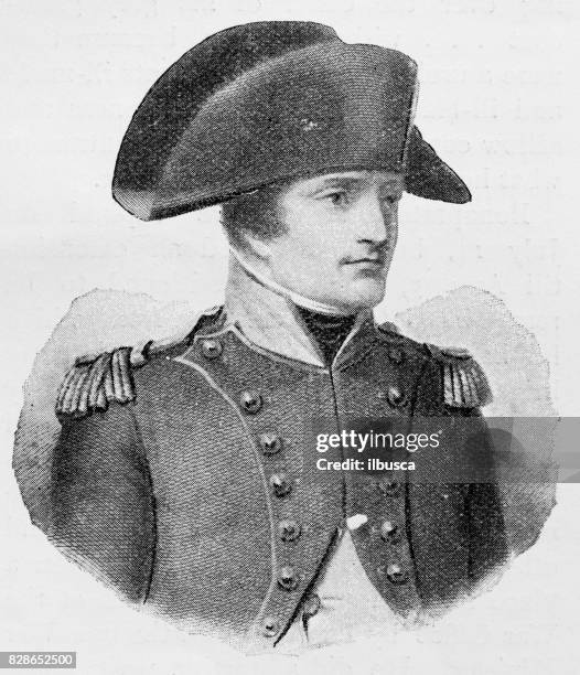 antique illustration: napoleon bonaparte - napoleon portrait stock illustrations