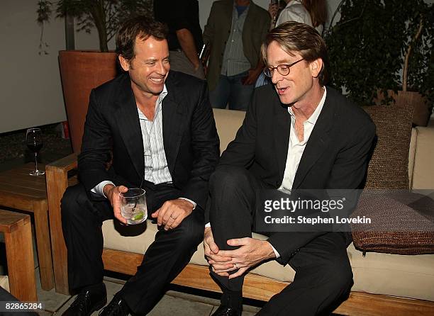 Actor Greg Kinnear and director David Koepp attend the after party for "Ghost Town" hosted by The Cinema Society at The Soho Grand Hotel on September...