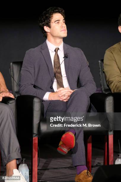 Actor Darren Criss of 'The Assassination of Gianni Versace: American Crime Story' speaks onstage during the FX portion of the 2017 Summer Television...