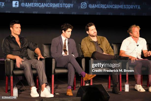 Actors Ricky Martin, Darren Criss, and Edgar Ramirez, and Writer/Executive Producer Tom Rob Smith of 'The Assassination of Gianni Versace: American...