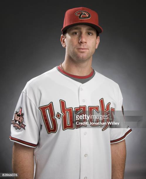 Josh Whitesell of the Arizona Diamondbacks poses for a headshot before the game against the St. Louis Cardinals at Chase Field in Phoenix, Arizona on...
