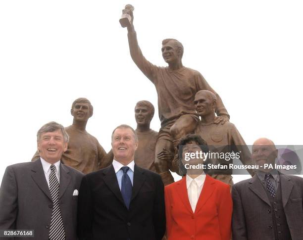 Former England footballers and members of the 1966 World Cup winning team, Martin Peters MBE , Sir Geoff Hurst MBE , Ray Wilson MBE with Stephanie...