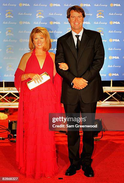 Team captain Paul Azinger and wife Toni arrive on the red carpet for the Ryder Cup Gala dinner prior to the start of the 2008 Ryder Cup September 17,...