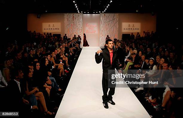 Steve Frayne, aka Dynamo walks down the runway during the Fashion For Relief LFW Spring Summer 2009 fashion show, at the BFC Tent on September 17,...