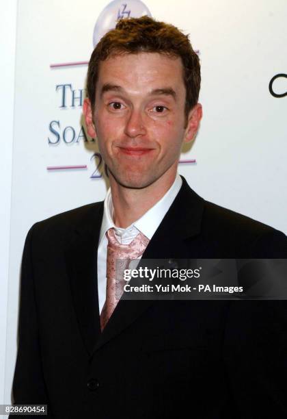 Presenter Mark Charnock during the British Soap Awards 2003 at BBC Television Centre in west London. The awards ceremony, hosted by Des O'Connor and...