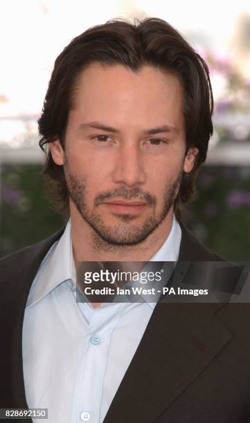Actor Keanu Reeves poses for photographers during a photocall to promote his new film The Matrix Reloaded at the Palias des Festival as part of the...