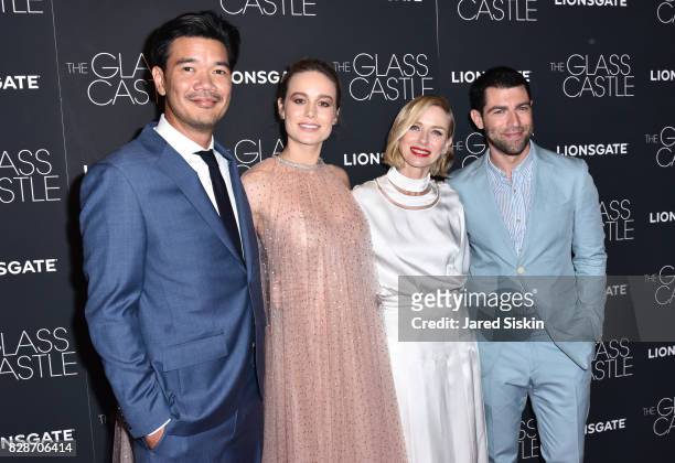 Destin Daniel Cretton, Brie Larson, Naomi Watts and Max Greenfield attend "The Glass Castle" New York Screening at SVA Theatre on August 9, 2017 in...