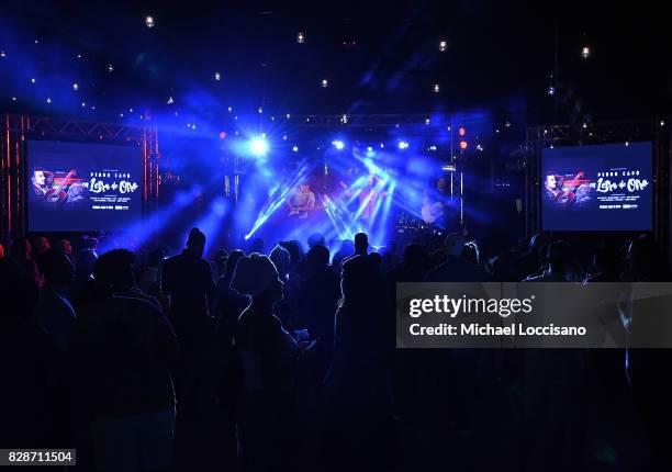 Singer Pedro Capo performs during HBO Latino x Pedro Capo: En Letra de Otro at La Marina Restaurant Bar Beach Lounge on August 9, 2017 in New York...