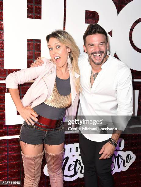 Singers Fey and Pedro Capo attend HBO Latino x Pedro Capo: En Letra de Otro at La Marina Restaurant Bar Beach Lounge on August 9, 2017 in New York...