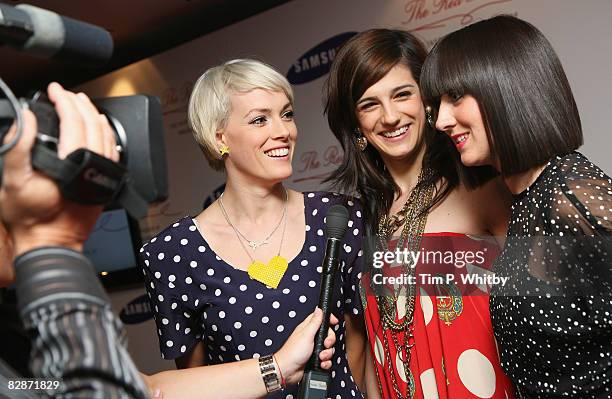 Music group The Pipettes give an interview at the Samsung Imagination Icon Series, The Red Thread: The Inspiration and Passion of Valentino Garavani...