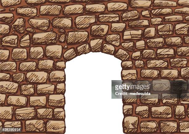 stone wall - stone wall stock illustrations