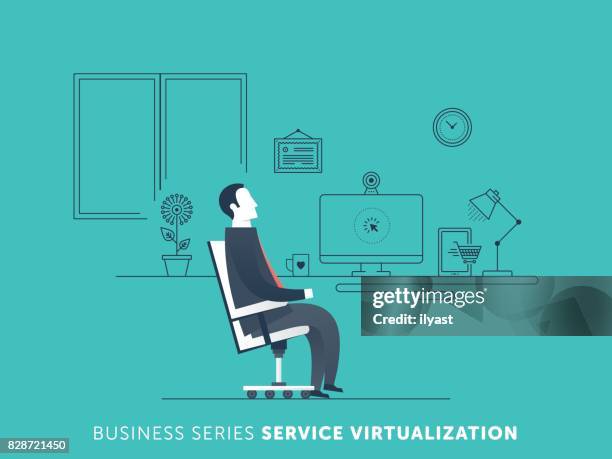 service visualization - corporate business owner stock illustrations