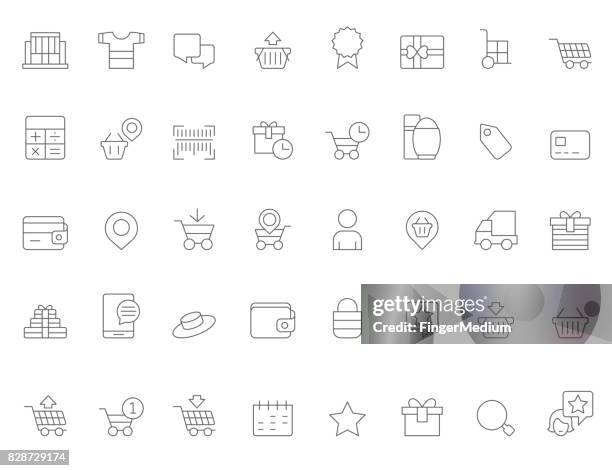 shopping icon set - casual dress code stock illustrations