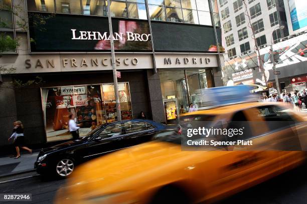 Traffic passes the Lehman Brothers building September 15, 2008 in New York City. Lehman Brothers filed a Chapter 11 bankruptcy petition in U.S....