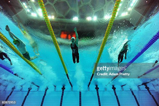 Xiaofu Wang of China competes in the Men's 50m Freestyle S8 Final at the National Aquatics Centre during day eight of the 2008 Paralympic Games on...