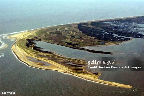 Aerial View of Blakeney Point ,Norfolk,Wednesday 1st May 2003 .P/A Photo Andrew Parsons