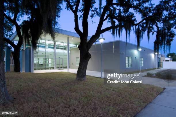 police station at dawn - police station ストックフォトと画像