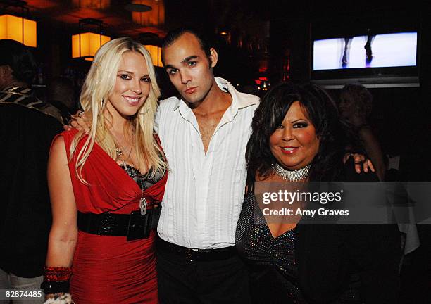 Kayley Gable, Reese Albritton and Cher Rue attend Cher Rue's Birthday Party at Club Eleven on July 31, 2008 in West Hollywood, California.