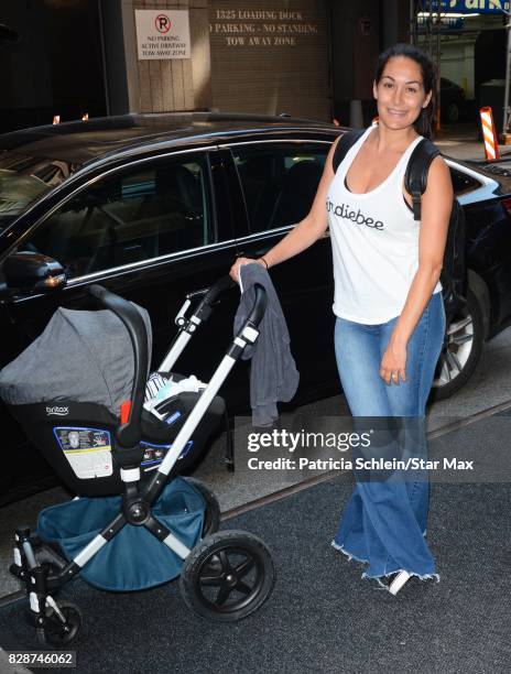 Brie Bella is seen on August 9, 2017 in New York City.